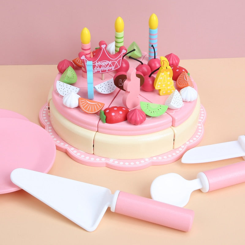 Wooden Strawberry Birthday Cake