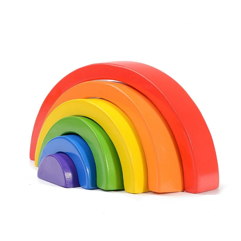 Wooden Rainbow Building Blocks