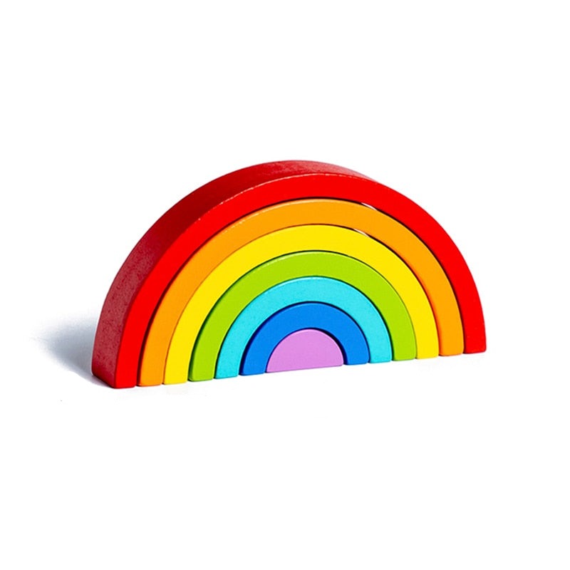 Wooden Rainbow Building Blocks